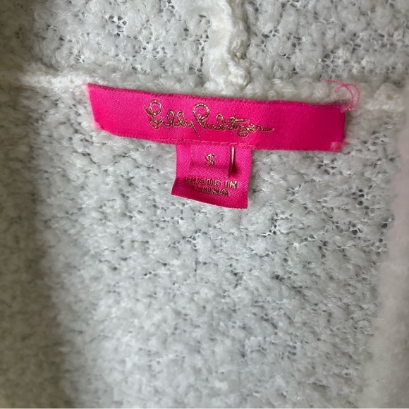 Lilly Pulitzer Zani Cardigan Cream Size Small Cozy Textured Chenille  007011 - Picture 5 of 7